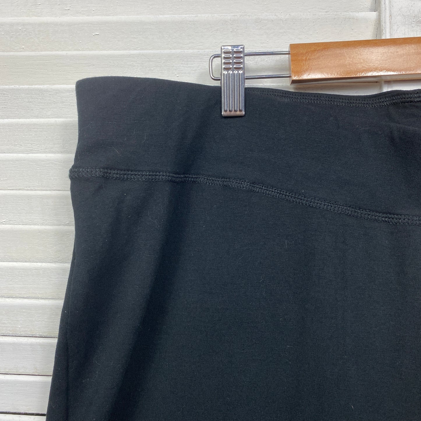 Sara Pants Size 24 Plus Black Pull On Cotton Blend