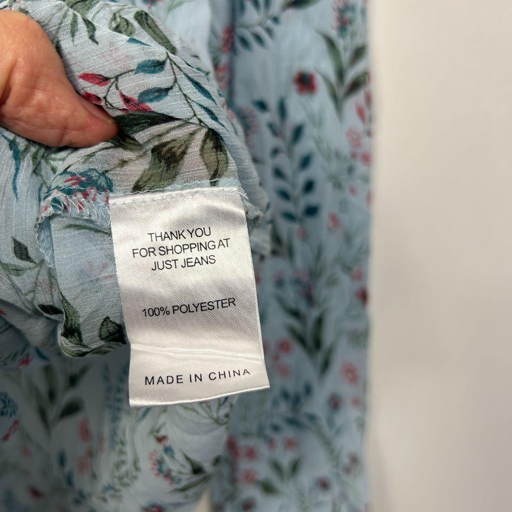 Just Jeans Blue Floral Blouse - Size 16