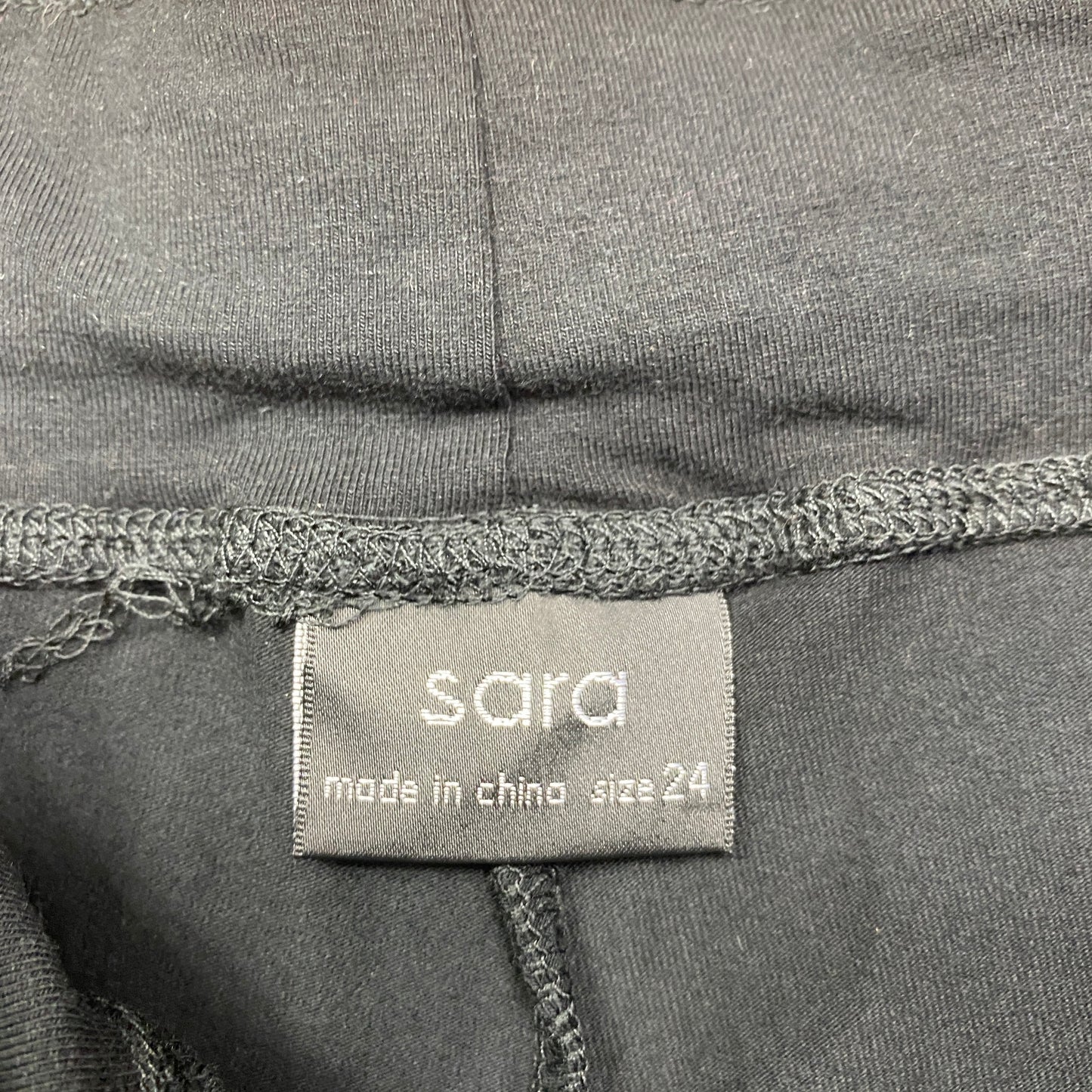 Sara Pants Size 24 Plus Black Pull On Cotton Blend