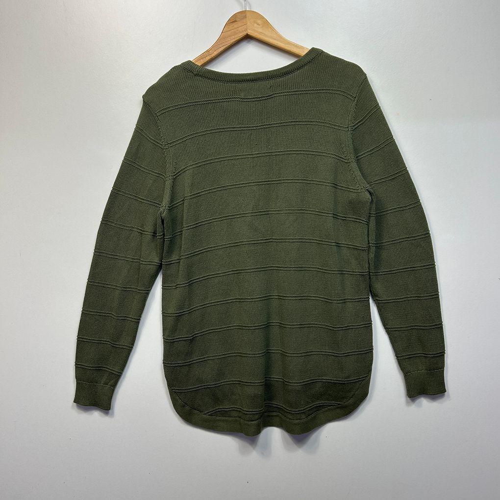 Katies Olive Cotton Knit Jumper - Size L