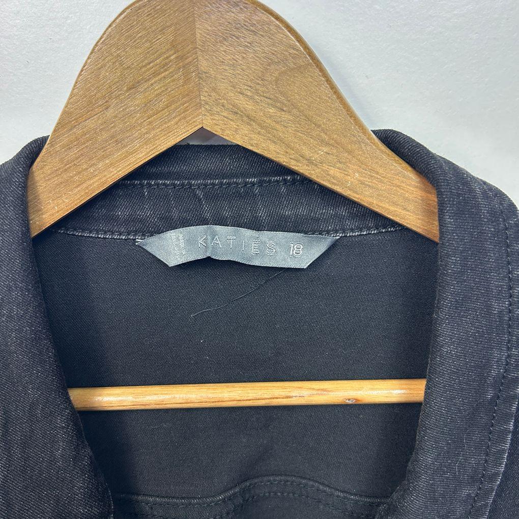 Katies Black Denim Jacket - Size 18