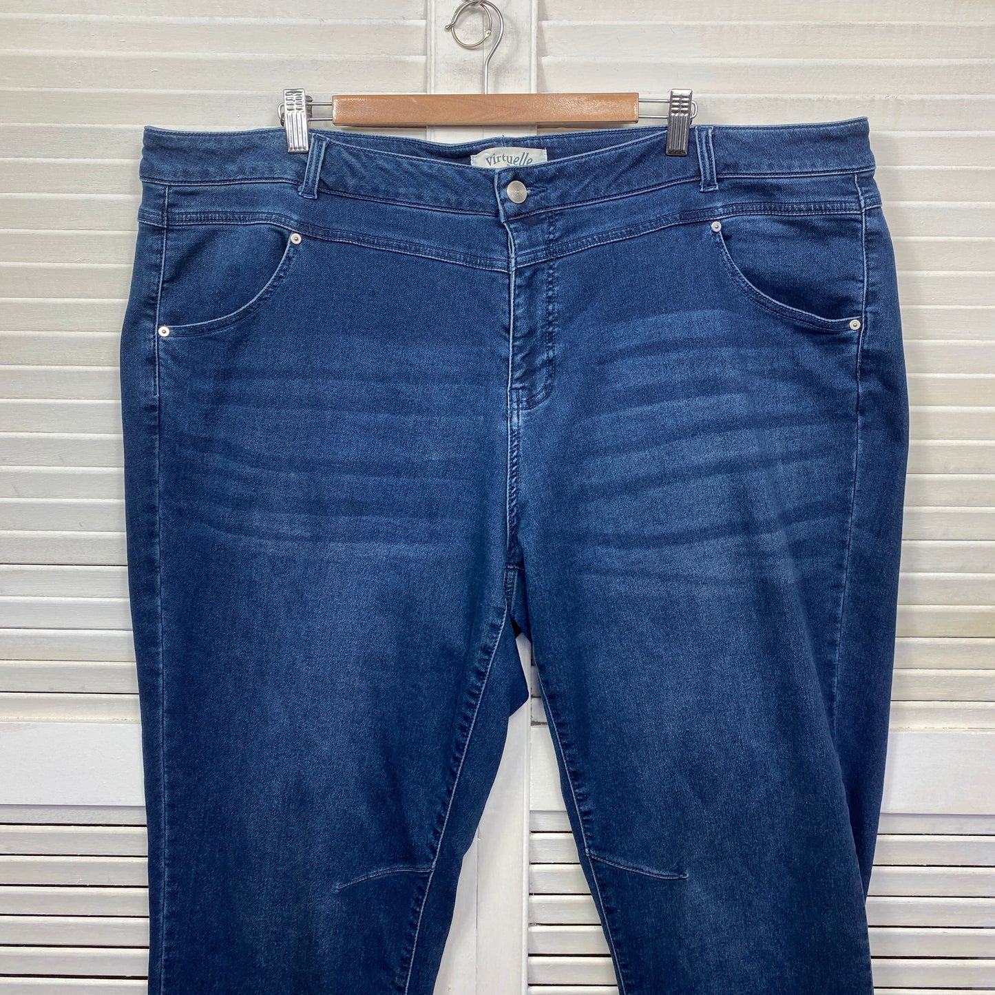 Virtuelle Jeans Size 24 Plus Blue Denim Pockets