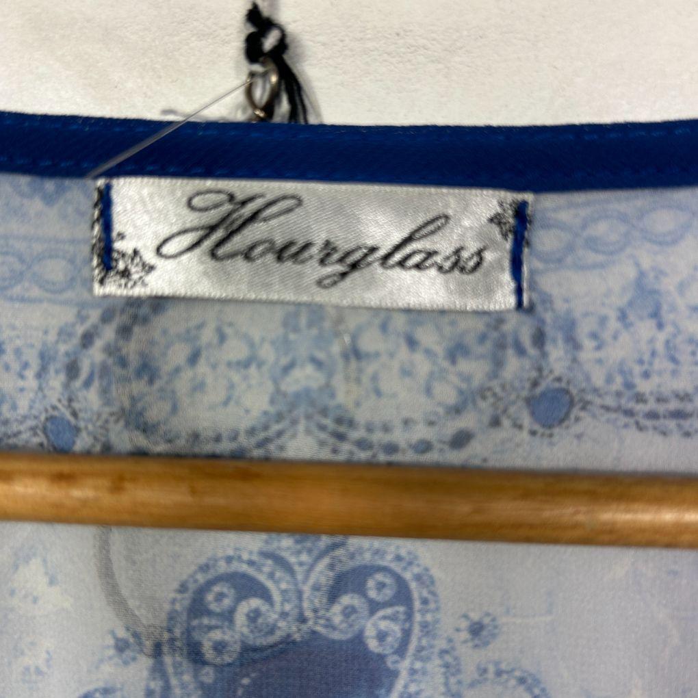 Hourglass Blue Paisley Sheer Kaftan Top - Size 20