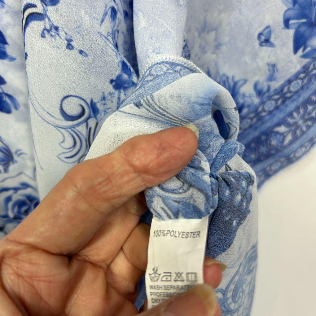 Hourglass Blue Paisley Sheer Kaftan Top - Size 20