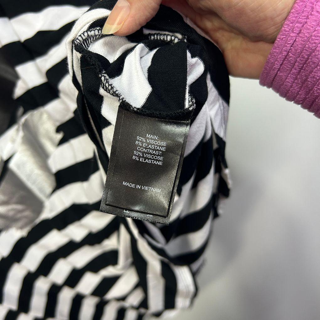 Taking Shape Black Striped Top - Size 18