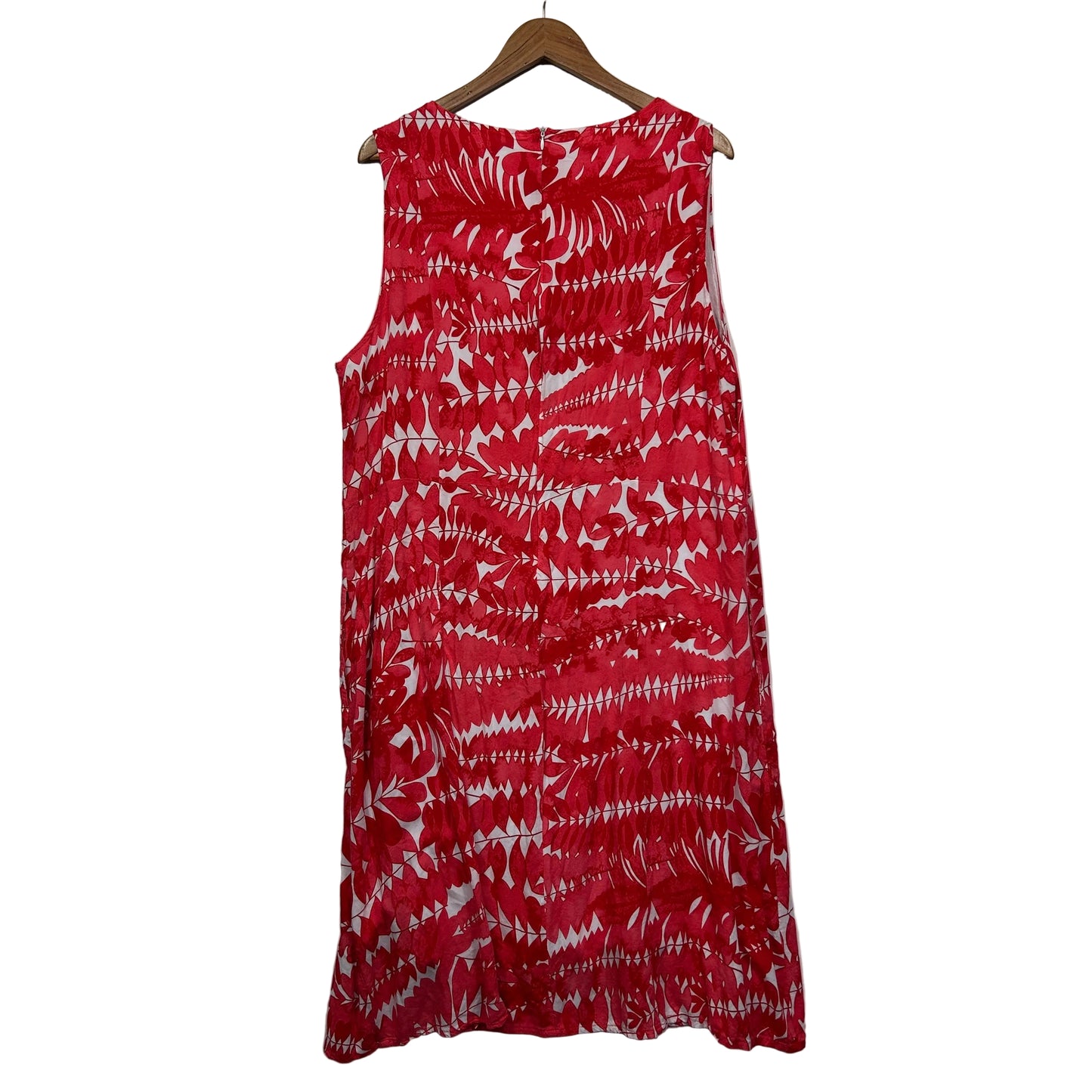 W Lane Red and White Geometric Print Dress - Size 20