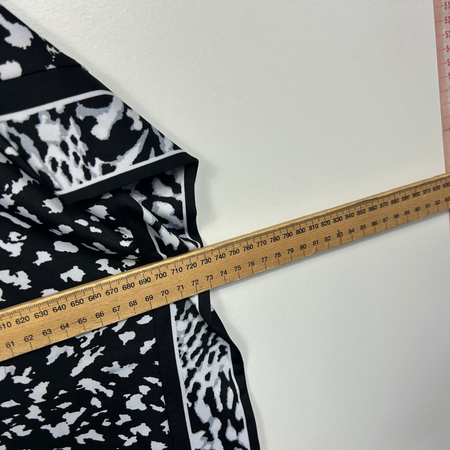 Millers Black and White Animal Print Kaftan - Size 18