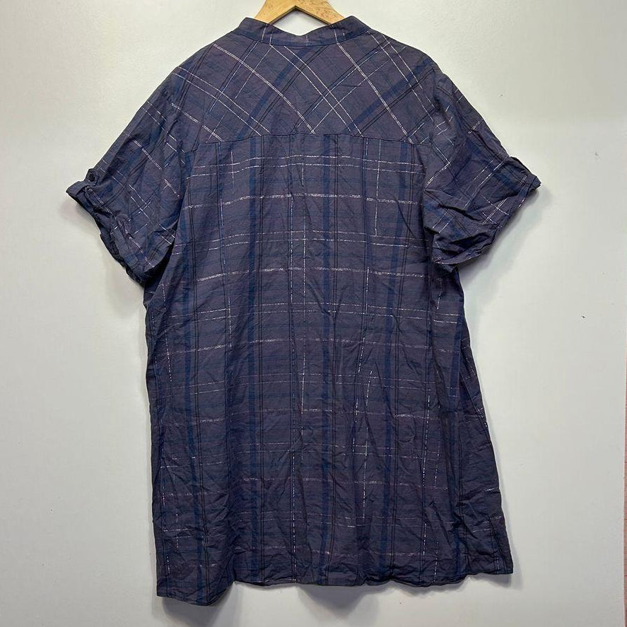 Expression Purple Metallic Cotton Shirt Top - Size 26