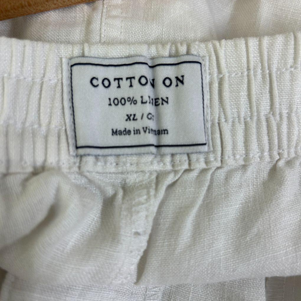 Cotton On White Linen Pants - Size XL
