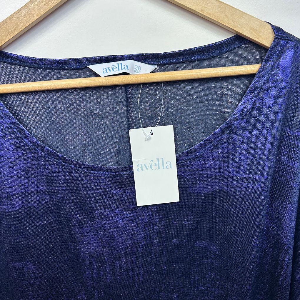 Avella Navy Metallic Top - Size 26