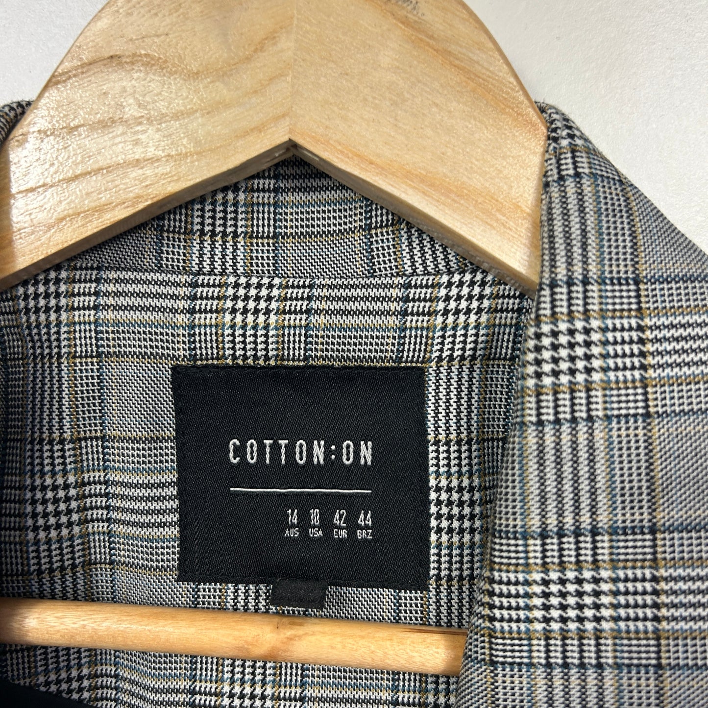 Cotton On Black and White Check Blazer - Size 14