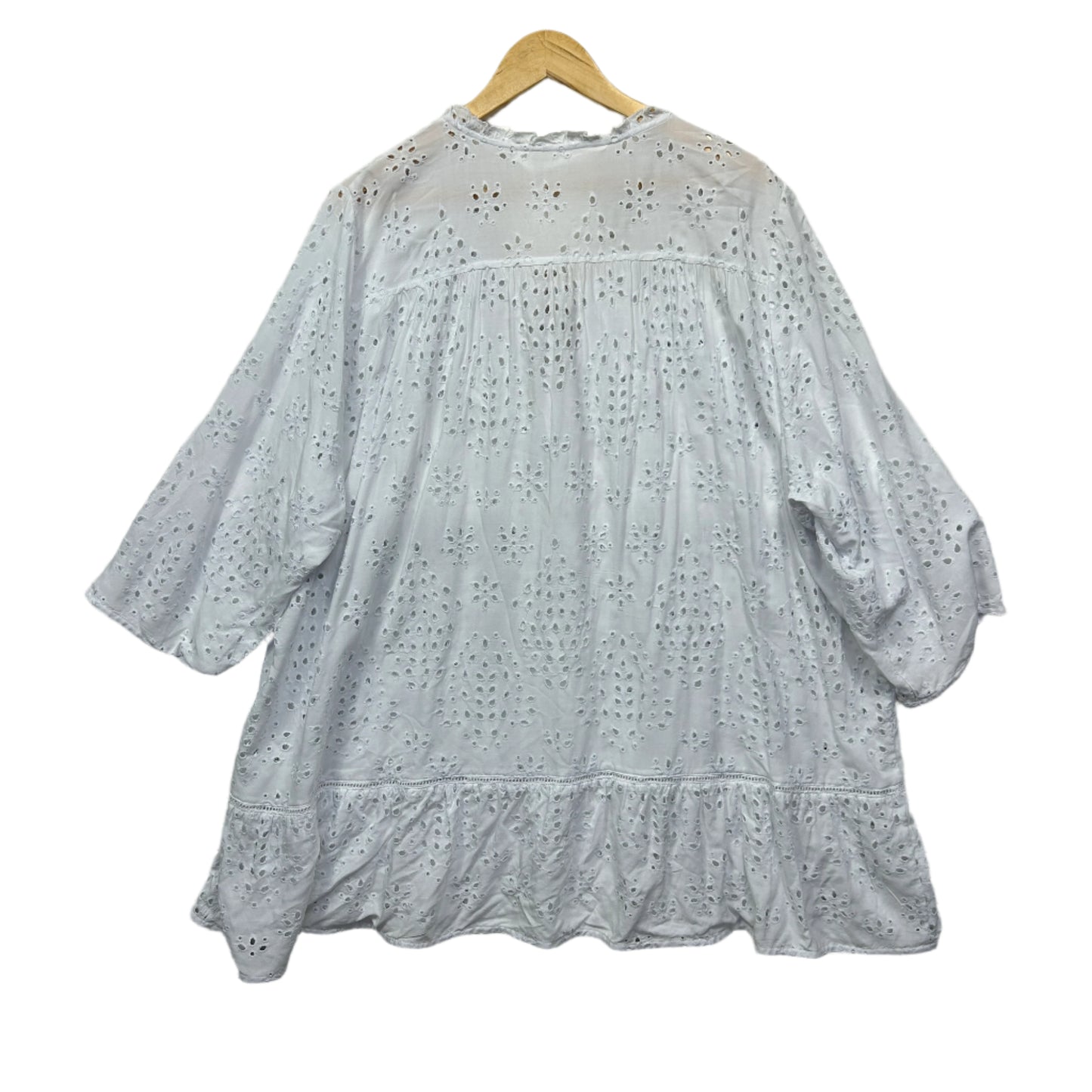 Virtuelle Top Size 24 White Broderie Top New