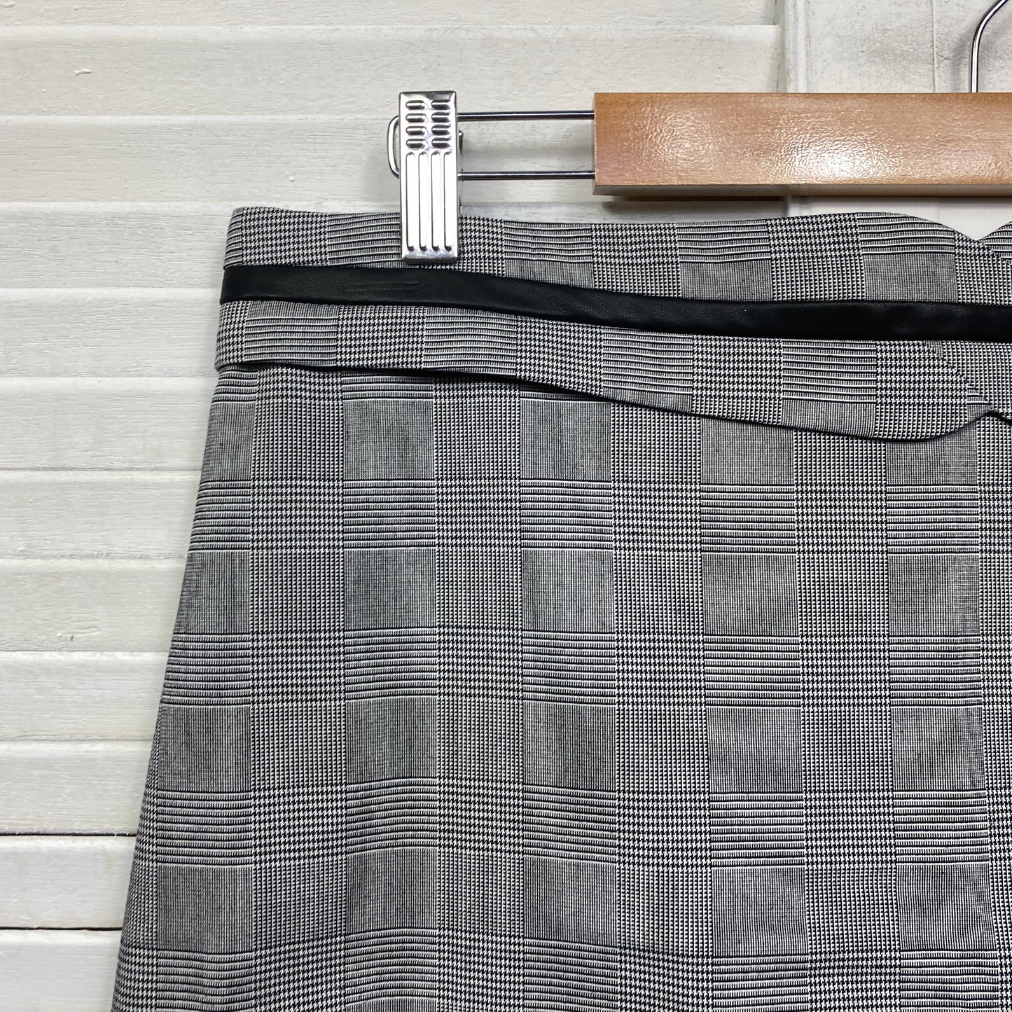 Portmans Pencil Skirt Size 16 Grey Check Office Workwear