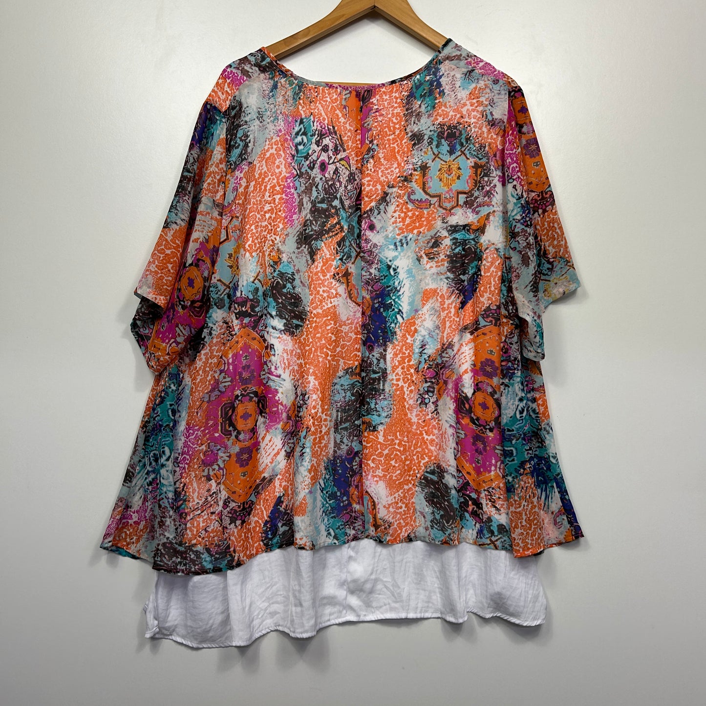 Taking Shape Layered Tunic with 3/4 Sleeves - Size 22