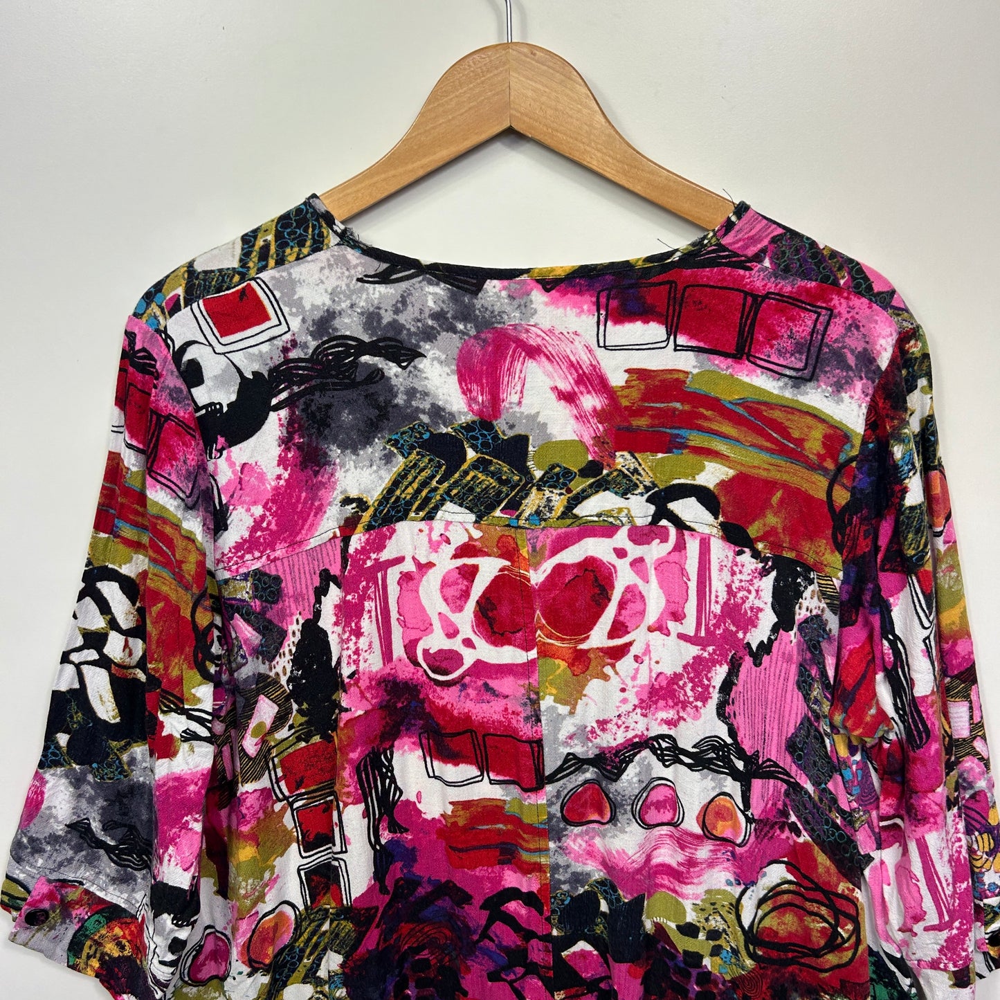 Taking Shape Tunic Top Size 16 Multicoloured 3/4 Sleeve Viscose