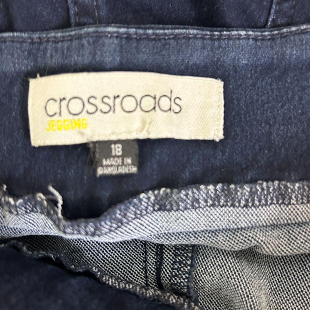 Crossroads Navy Moto Jegging - Size 18