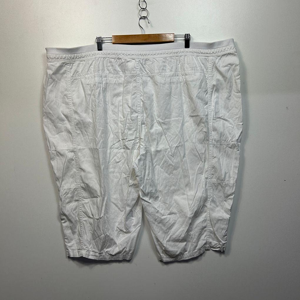 Belle Curve White Cotton Shorts - Size 26