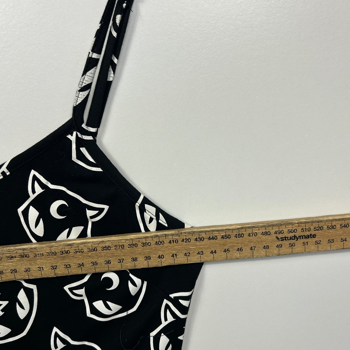 Killstar Black and White Cat Print Skater Dress - Size L