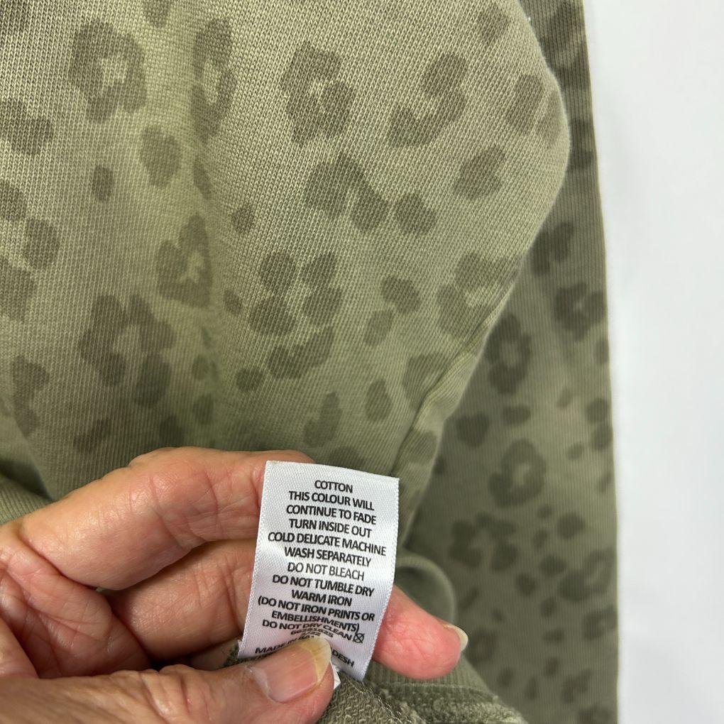 Target Woman Olive Cotton Leopard Sweatshirt - Size 16