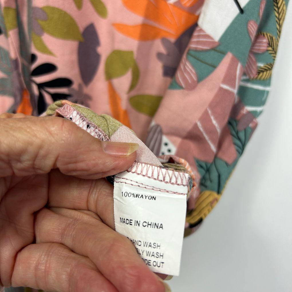 Bee Maddison Tropical Print Ruffle Top - Size 12