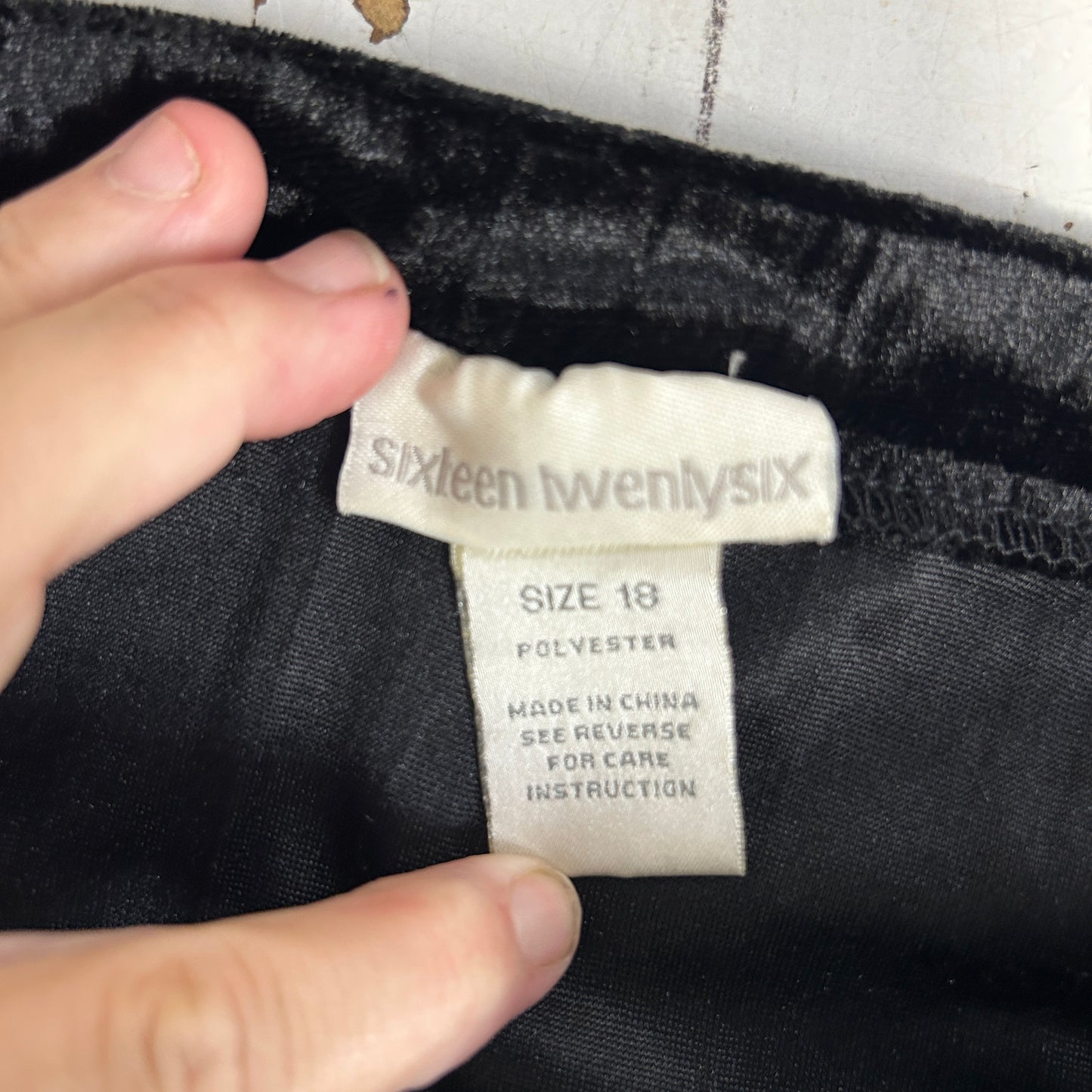 Vintage 1626 Sixteen Twentysix Black Velvet Tiered Boho Maxi Skirt - Size 18