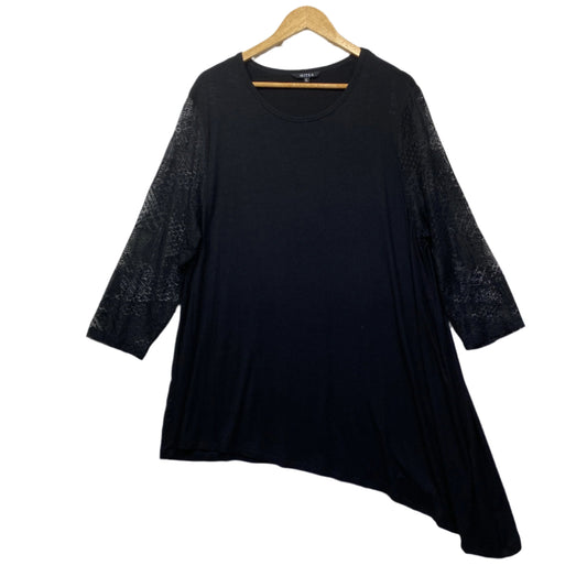 Wite + Top  Size XL Black Long Lace Sleeve