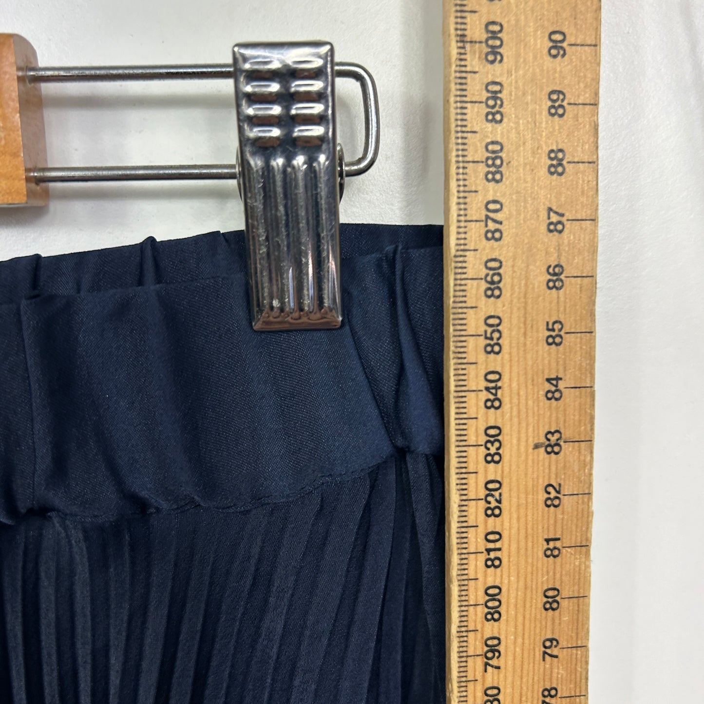 Sussan Navy Blue Pleated Midi Skirt - Size 14