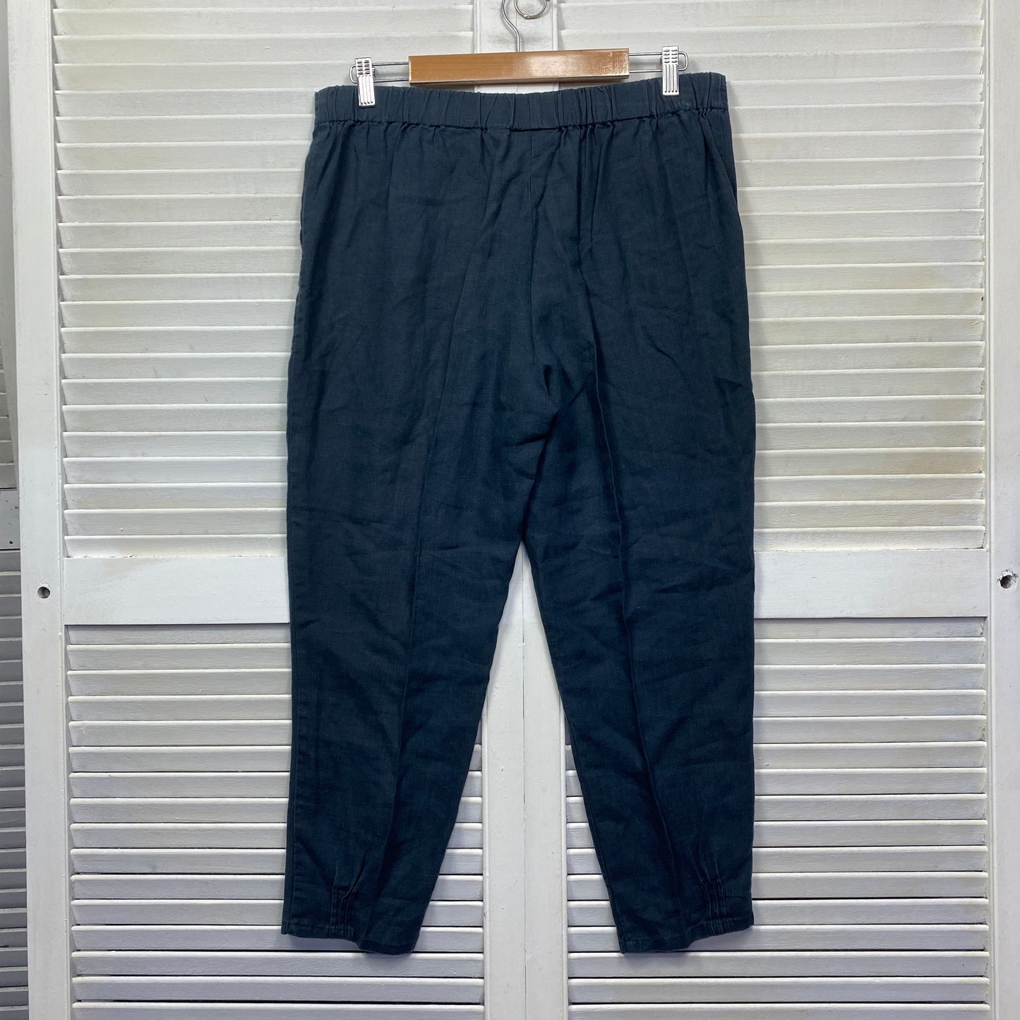 Gordon Smith Linen Pants Size 14 Navy Pockets