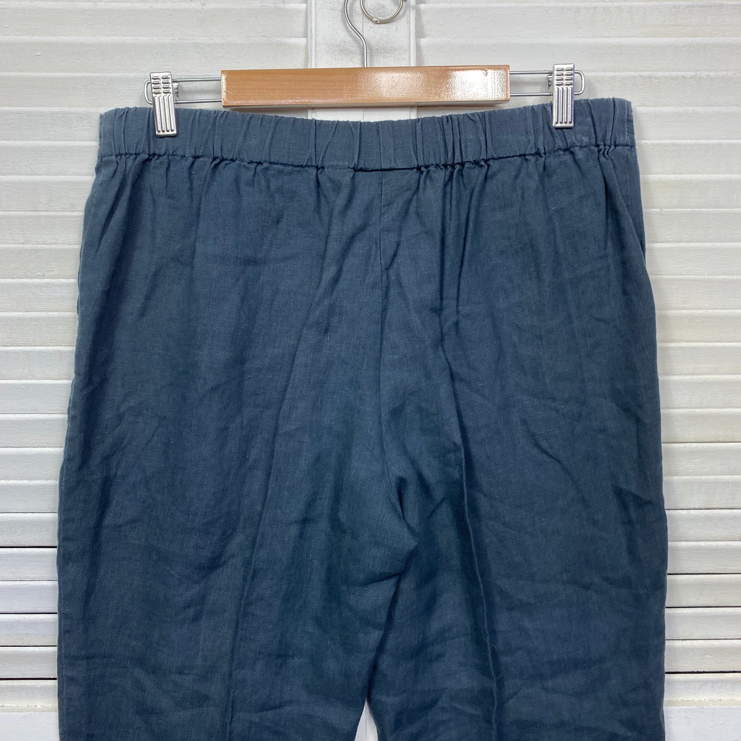 Gordon Smith Linen Pants Size 14 Navy Pockets