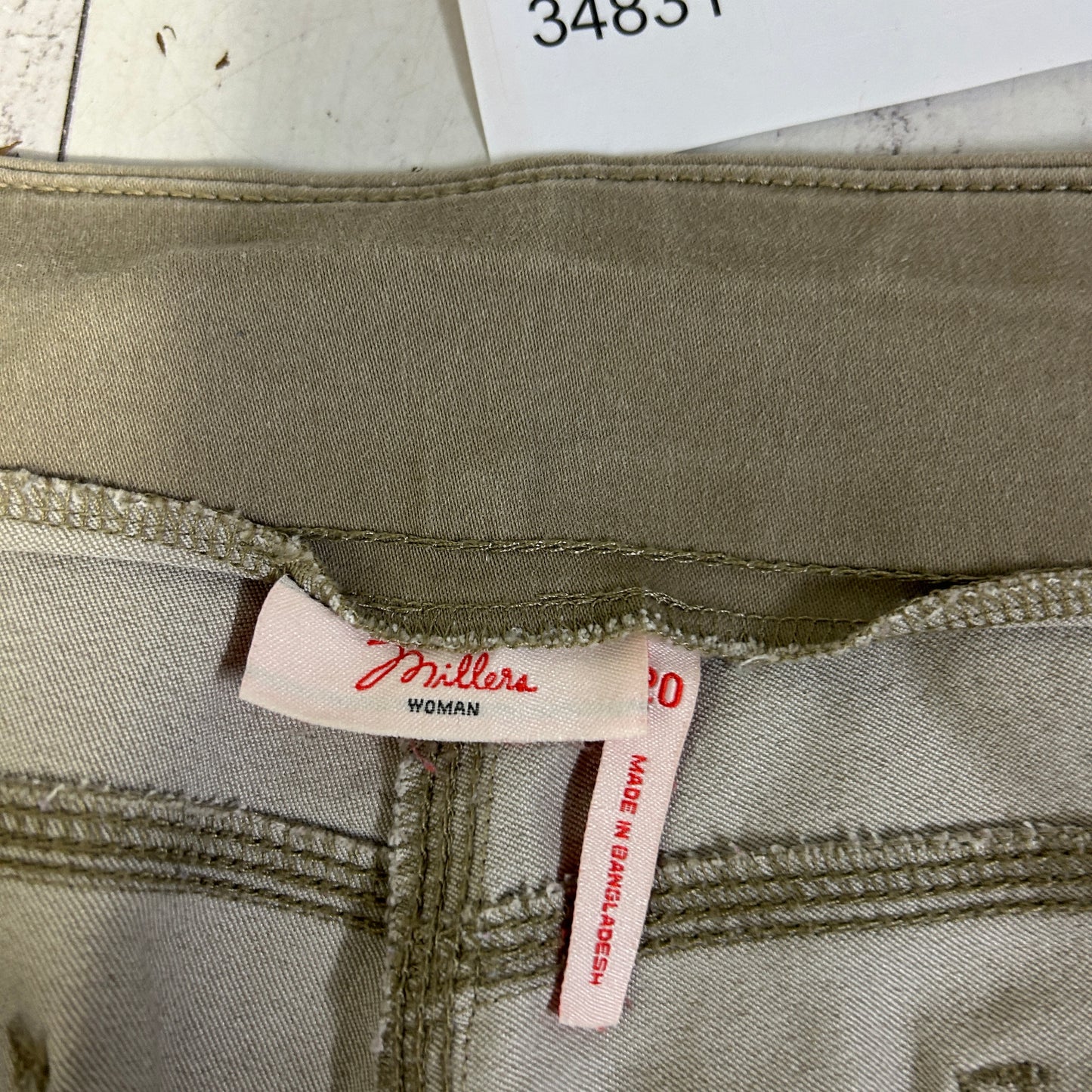 Millers Khaki Pull On  Pants - Size 20