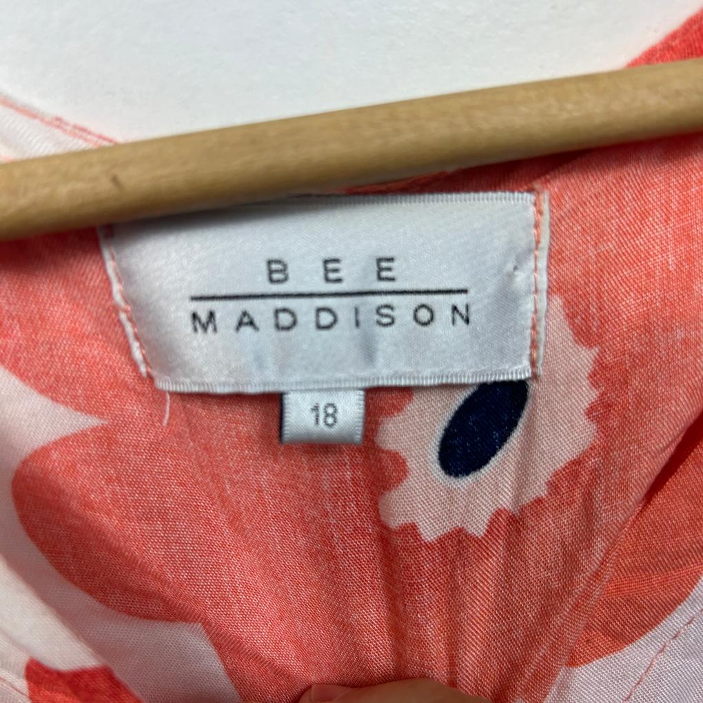 Bee Maddison Orange Floral Dress - Size 18