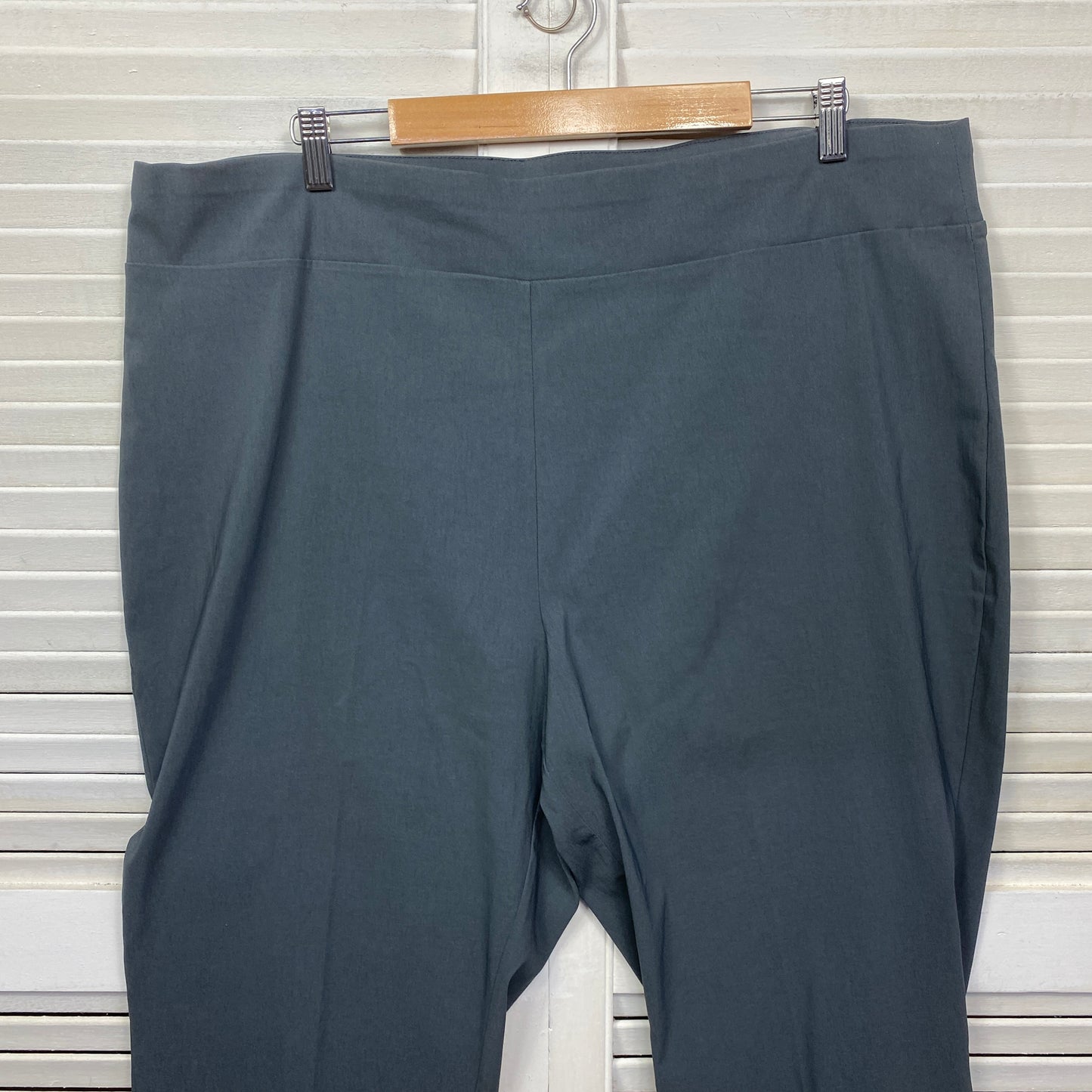 Sara Pants Size 24 Plus Grey Pull On Cropped