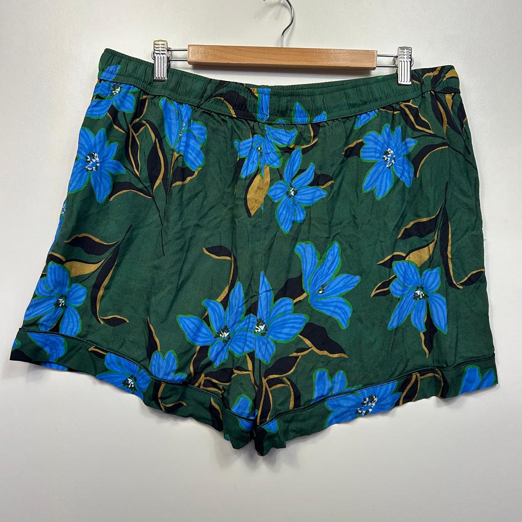 Sussan Green Floral Shirt & Short Set- Size XXL