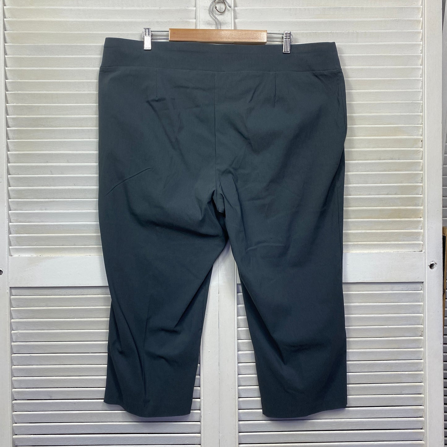 Sara Pants Size 24 Plus Grey Pull On Cropped