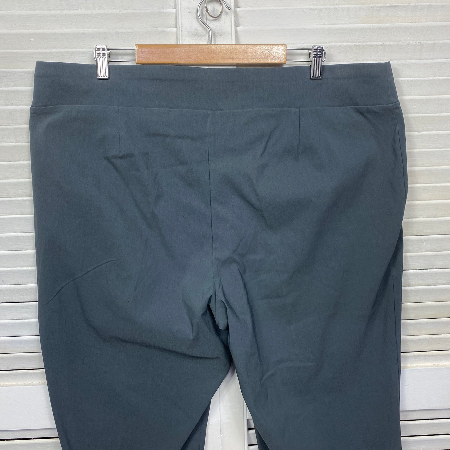 Sara Pants Size 24 Plus Grey Pull On Cropped