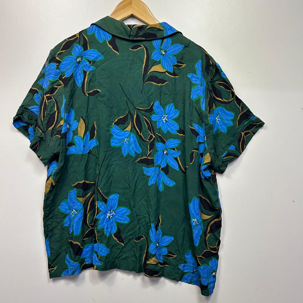 Sussan Green Floral Shirt & Short Set- Size XXL