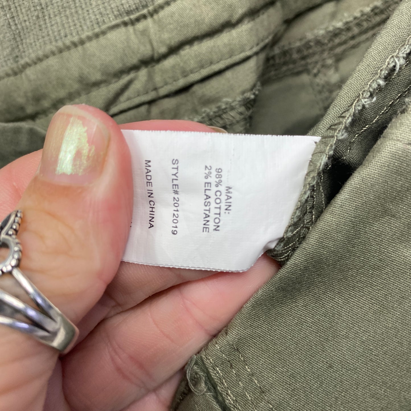 Katies Cargo Pants Size 16 Green Pockets Zip Fly