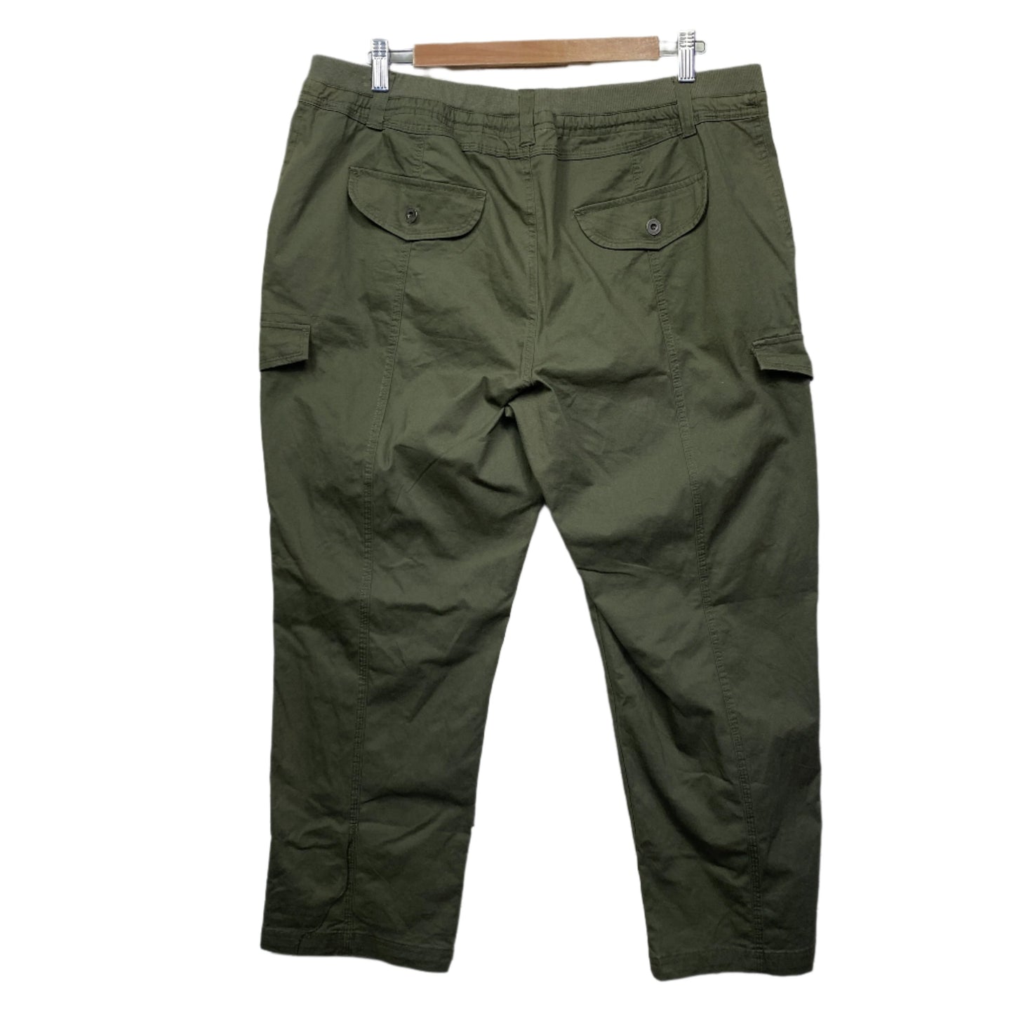 Katies Cargo Pants Size 16 Green Pockets Zip Fly