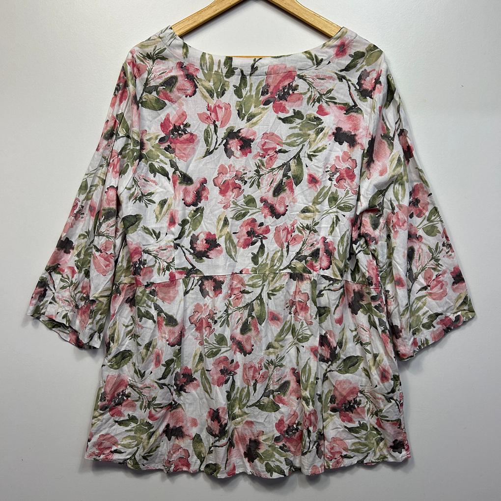 Autograph White Linen Top - Size 22