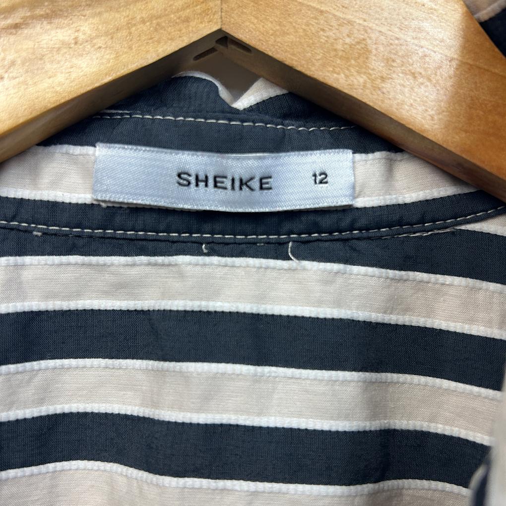 Sheike Navy Striped Shirt - Size 12