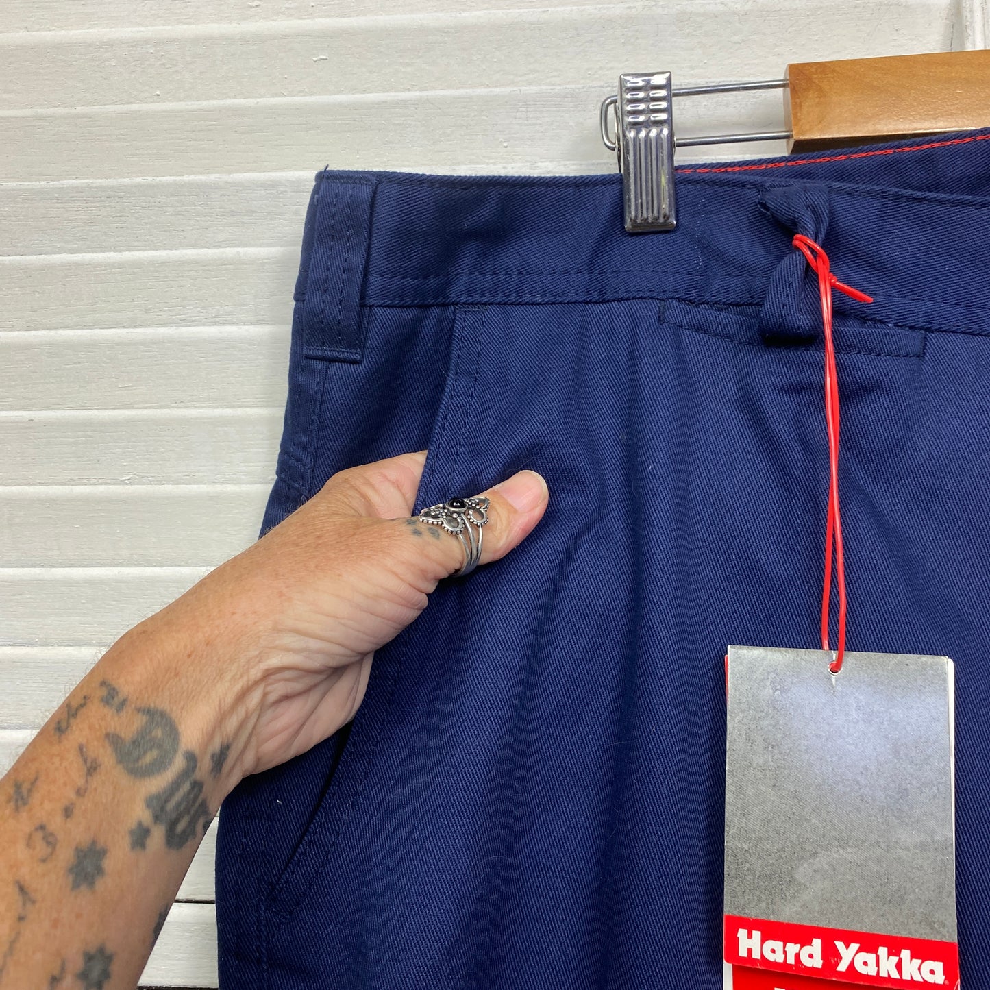 Hard Yakka Work Drill Pants Men Size 44 Navy Pockets Workwear New