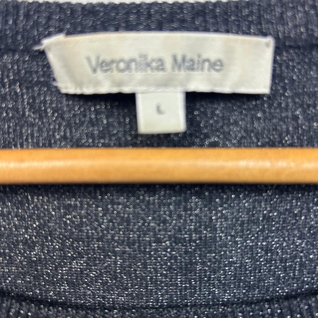 Veronika Maine Metallic Navy Top - Size L
