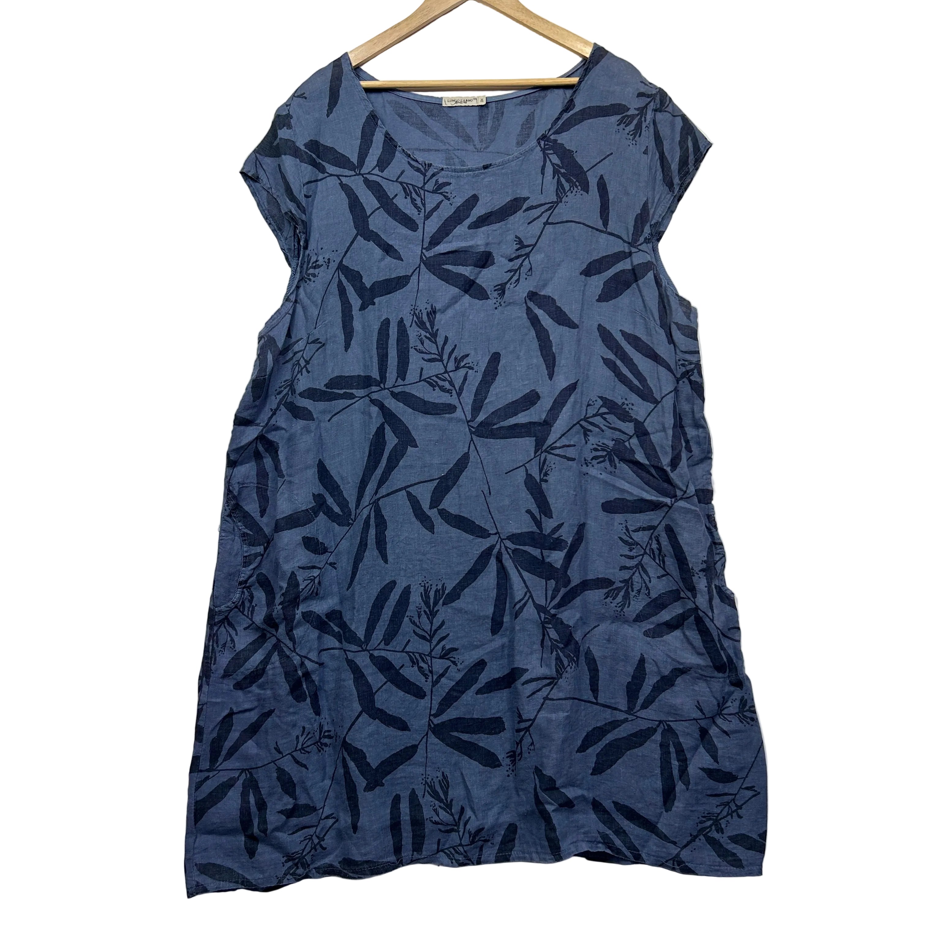 Lungo L'Arno Blue Linen Dress - Size 3X