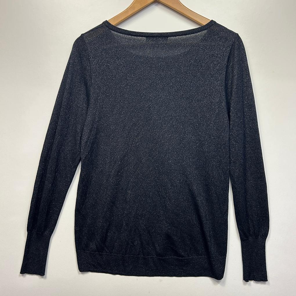 Veronika Maine Metallic Navy Top - Size L