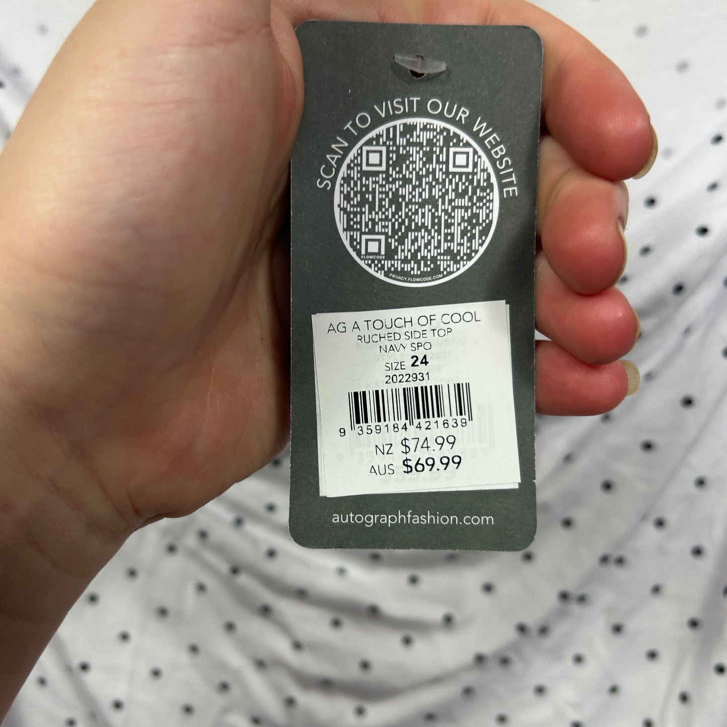 Autograph White Polka Dot Top -  Size 24