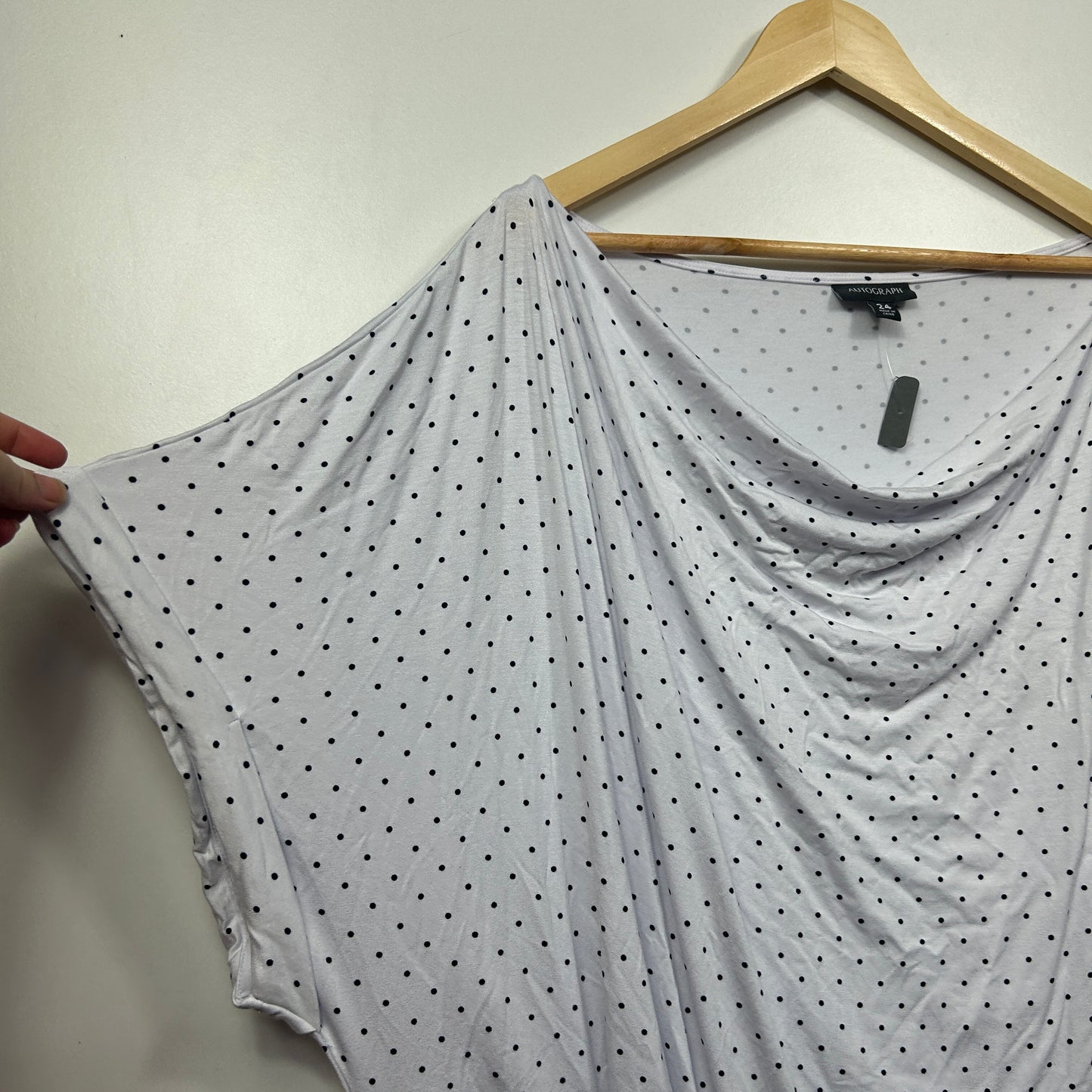 Autograph White Polka Dot Top -  Size 24