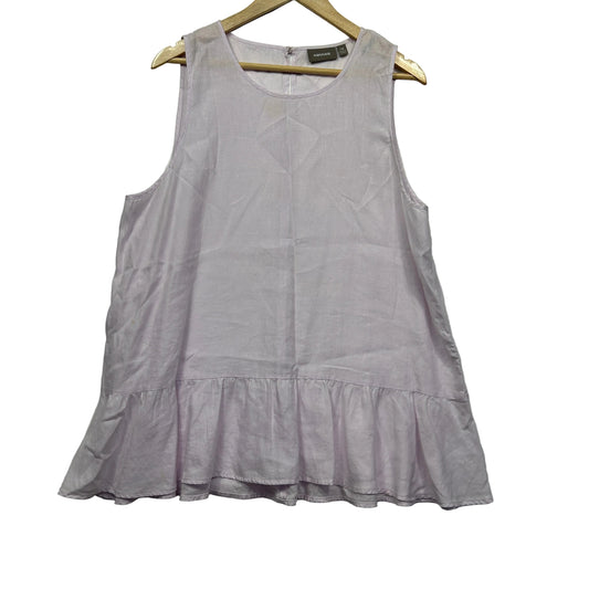 Sussan Lilac Linen Sleeveless Top - Size 16