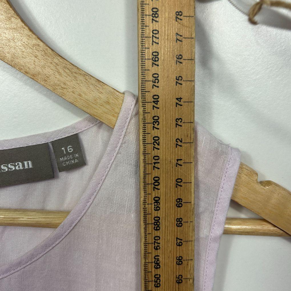 Sussan Lilac Linen Sleeveless Top - Size 16