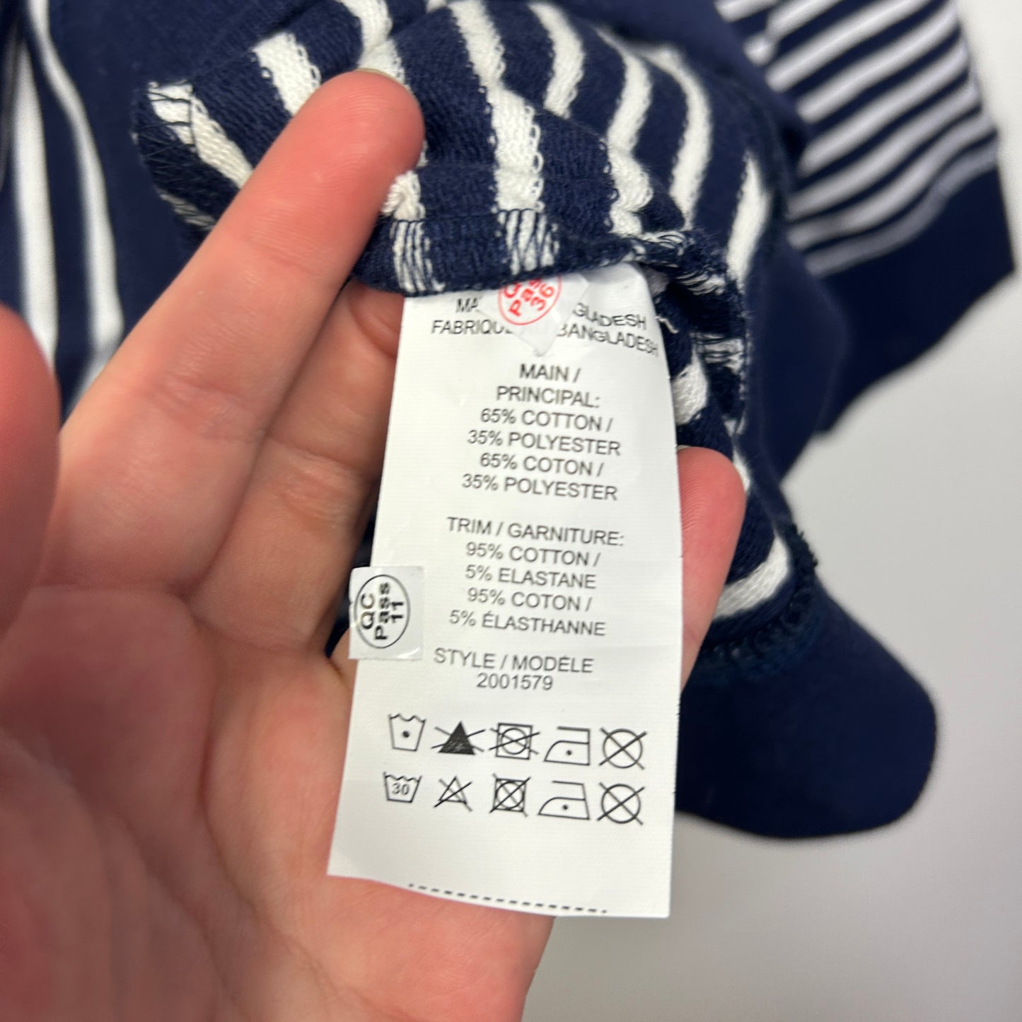 Millers Navy and White Striped Jumper - Size 18