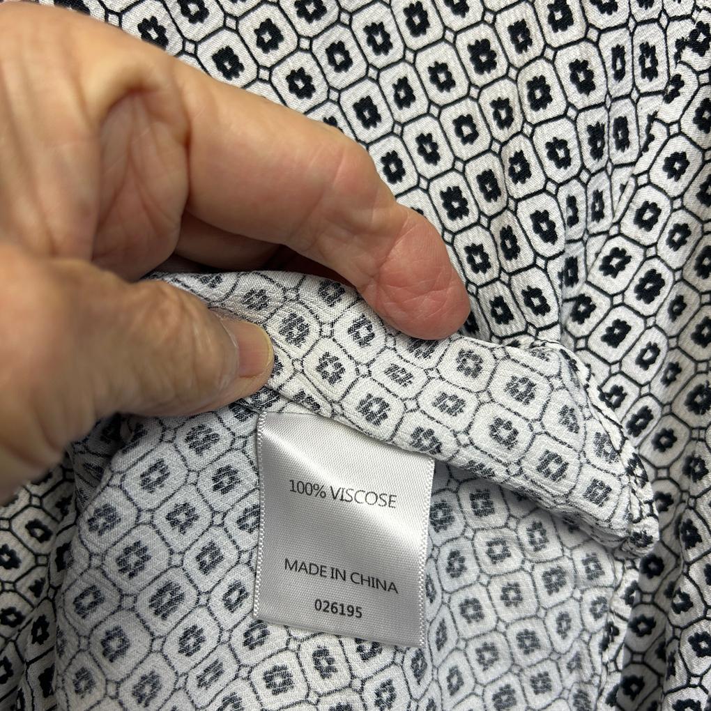 Sussan Black White Print Top - Size 18